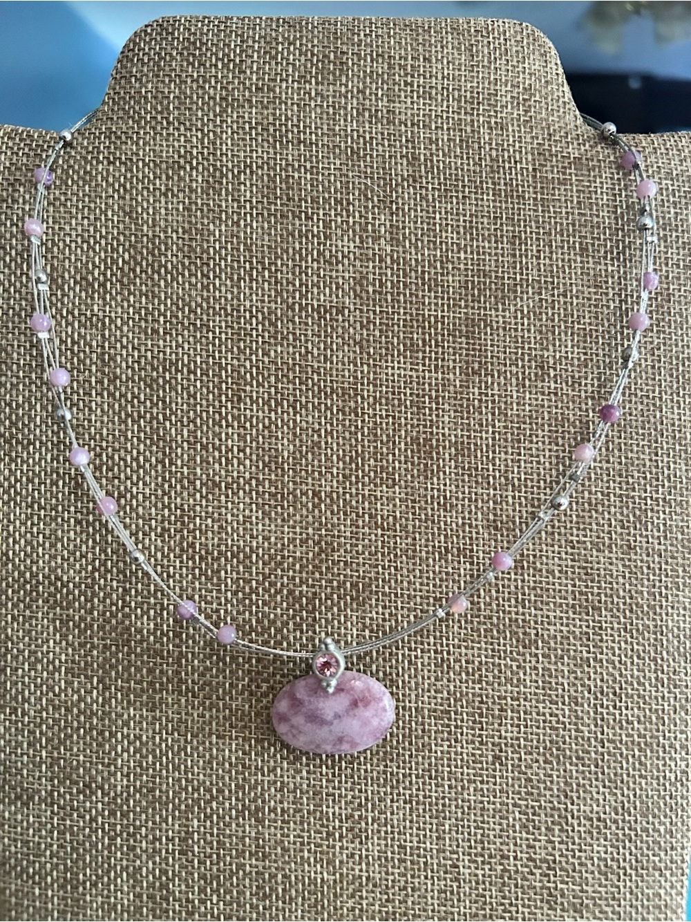 Hand Crafted Amethyst Pendant Y2K Illusion Necklace